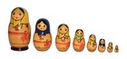 Vintage Russian Matryoshka Nesting Dolls Hand Painted 8 Piece Wood