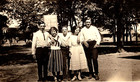 Vintage Real Photo Old Outdoor Antique Picture Image Family Men Women Boys Girls