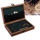 Vintage Embroidery Scissors Set Wooden Sewing Box With Complete Tools  green 