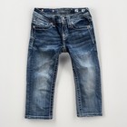 Miss Me Girls Capri Jeans Sz 10 Denim Cuffed Rhinestones Bling Embellished