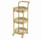 Multi-functional Mobile Trolley Golden Bar Cart Is Suitable For Home