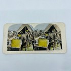 1898 Stereoview Card Tinted Spanish-american War Us Army Soldiers Soup Kitchen