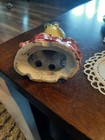 Vintage Flower Frog Owl Bird Ceramic Hand Painted Glazed 8 Hole Colorful Japan