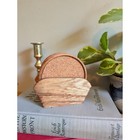 Vintage Wood And Cork Coaster Set Of 6 With Wooden Caddy Brown Mid Century Style