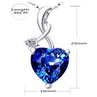 925 Sterling Silver Simulated Sapphire Gemstone Pendant Necklace Earring Set