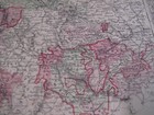Hand Colored Map Johnson s Atlas Germany No  2   3 Nuremberg Dusseldorf 1863
