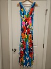 Vintage An Original Hawaiian Togs Maxi Dress Size 10 Floral Tiki Hawaii Ruffle