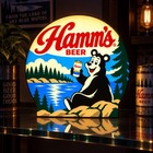 Hamm   s Beer Bear Lake Globe Led Light Box Sign Vintage Bar Man Cave Decor