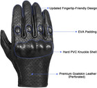 Full Finger Goat Skin Leather Touch Screen Motorcycle Gloves Men women S m l xl 