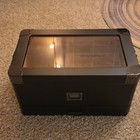 Klaro Black Cigar Humidor Box W  Glass Top  Drawer   Humidifier