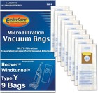 859-9 Type Y Vacuum Bag Replacement For Hoover Windtunnel Uprights And Hoover   
