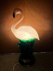 Rare Vintage Leadworks Blow Mold Pink Flamingo 15  Accent Table Desk Lamp Light