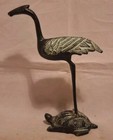 Beautiful Antique Chinese Bronze Crane On Top Of Turtle
