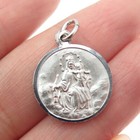 800 Silver Vintage Jesus   St  Mary Religious Medal Charm Pendant