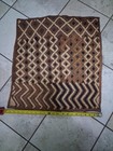 African Original Kuba Thick Pile Raffia Cloth Panel Textile 23x22