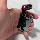 T-rex Dinosaur Refillable Pocket Lighter - Black   Silver
