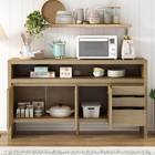 Modern Solid Wood Sideboard Storage Cabinet Console Table With 3 Doors 3 Drawers