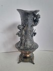 Antique German Wmf Art Nouveau Silverplate Figural Cherub Trumpet Vase