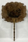 Pair Antique Victorian English Hand Painted Papier M  ch   Hand Held Face Screens