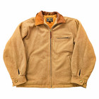 90s Woolrich Hunting Coat Workwear Sz M Wool Lined Zip Jacket Tan Leather Collar