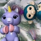2 Fingerlings  Baby Unicorn And Teal Monkey Collectible  On off Button