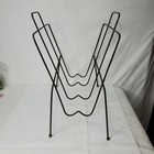 Vintage Wire Magazine Rack Holder Mcm Black Metal Storage Records 