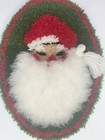 Santa Claus Christmas Holiday Latch Hook Rug Wall Hang Textile Art 3d Beard