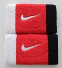 Nike Swoosh Doublewide Wristbands White university Red black