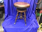 Antique Victorian Wooden Piano Stool With Glass Ball And Claw Feet