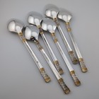 Wallace Golden Aegean Weave Sterling Silver Oval Soup Spoons - 7 1 4  - Set Of 6