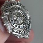 Vtg Eloy Fire Dept Ladies Aux 10 Years Service Silver Firefighter Badge Pin