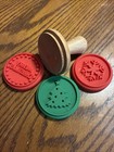 3 Silicon Cookie Stamps With Wooden Handle Snowflake  Tree   Merry Christmas