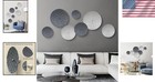 Metal Wall Decor Set 7pcs Geometric Silver Gray Indoor Outdoor Home Art
