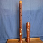 Vtg Concerto 25  Wood Recorder Tenor Flute Germany Made Baroque Metal Key Read