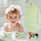 Yaiseiko 6 Pcs Animal Hooded Baby Bath Towel Set Baby Hooded Bath Towels Soft