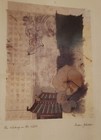 Oriental Block Print Signed Silver Mcm Frame