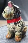Vintage Royal Japan Tabby Cat Kitty Kitten Ceramic 2    Tall With Red Bow