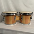 Latin Groove Percussion Bongo Drum Set Two Hand Drums Instrument Tunable Wooden