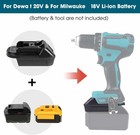 1-pack Battery Adapter Converter For Milwaukee 18v Lithium To Dewalt 20v Tools