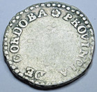 1850 Argentina Cordoba Silver 1 2 Reales Genuine Antique 1800 s Sun Face Coin