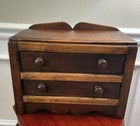 Antique 19th Century Primitive Wood Doll Dresser 2 Drawer Chest Salesman Sample