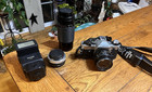Canon Ae-1 Program 35mm Slr Film Camera W  50mm F 1 8 Fd Lens Untested W extras