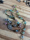 Lot Vintage Catholic Rosary Beautiful Beads   Crucifixes Reuse Repair Broken