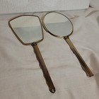 Vintage Vanity Dresser Hand Mirror Ornate Goldtone Flowers 