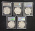 Lot Of  5  Silver Eagle  1 Dollar Coins Pcgs Sp69 Ms69 First Strike 2000 s