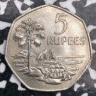 1972 Seychelles 5 Rupees Lot f6662 High Grade  Beautiful 