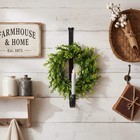 Primitive Colonial Christmas Hand Forged Wall Mounted Wreath And Candle Holder