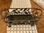 Vintage Partylite Candle Holder Leaf And Beads Metal Wire Brick Basket 11 5x5x5