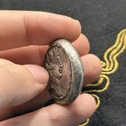 Lovely Ancient Roman Large Silver Coated King With Crown Coin