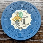 The Dunes Hotel   Casino  1 Poker Chip Las Vegas Nevada 1964 Beautiful Condition